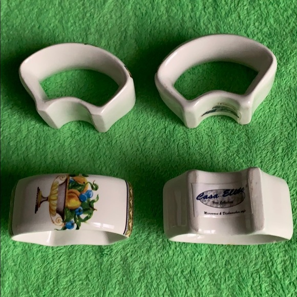 Casa Elite fruit’themed porcelain napkin rings - Picture 3 of 16